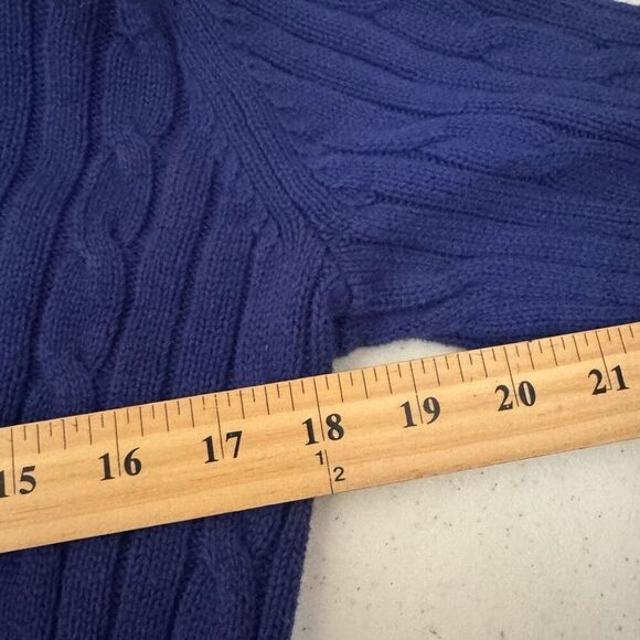 Chaos Ralph Lauren Women’s Cable Knit Sweater Size Medium Blue Color - Picture 8 of 10